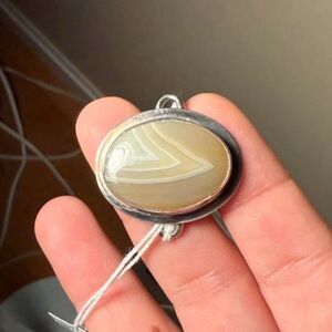 Vintage Tabra connector charm yellow banded agate